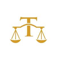 Attorney Law Firm Logo Design On Letter T Vector Template