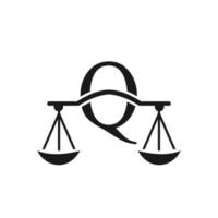 Attorney Law Firm Logo Design On Letter Q Vector Template