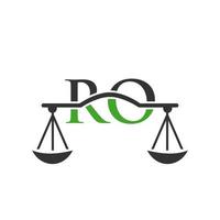 carta ro abogado ley logotipo diseño vector plantilla