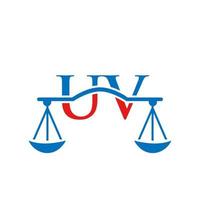 Law Firm Letter UV Logo Design. Law Attorney Sign vector