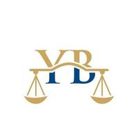 Law Firm Letter YB Logo Design. Law Attorney Sign vector
