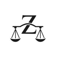 Attorney Law Firm Logo Design On Letter Z Vector Template