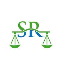 Law Firm Letter SR Logo Design. Law Attorney Sign vector