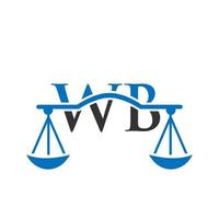 Law Firm Letter WB Logo Design. Law Attorney Sign vector