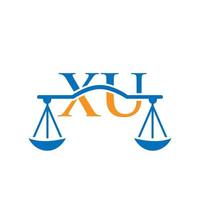 Law Firm Letter XU Logo Design. Law Attorney Sign vector