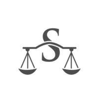 Attorney Law Firm Logo Design On Letter S Vector Template