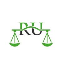 Letter RU Attorney Law Logo Design Vector Template