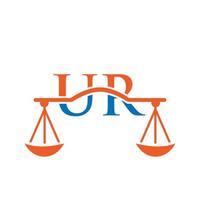 Law Firm Letter UR Logo Design. Law Attorney Sign vector