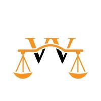 Law Firm Letter VV Logo Design. Law Attorney Sign vector