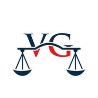 Law Firm Letter VG Logo Design. Law Attorney Sign vector