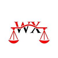 Law Firm Letter WX Logo Design. Law Attorney Sign vector