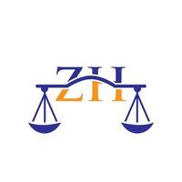 Law Firm Letter ZH Logo Design. Law Attorney Sign vector