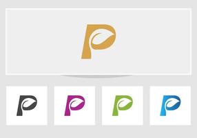 Letter P Eco logo design. Leaf Logo Design vector