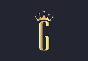 Letter G Crown Logo Design Vector Template