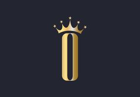 Letter O Crown Logo Design Vector Template