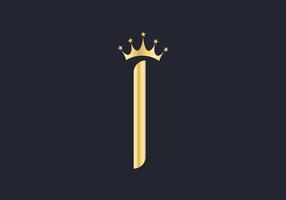 Letter I Crown Logo Design Vector Template