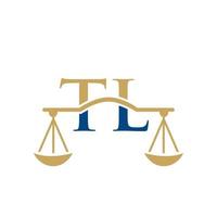 diseño del logotipo de la letra tl del bufete de abogados. signo de abogado de ley vector