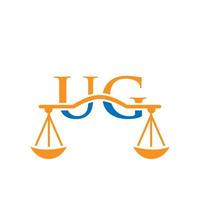 Law Firm Letter UG Logo Design. Law Attorney Sign vector