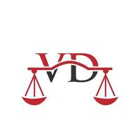 Law Firm Letter VD Logo Design. Law Attorney Sign vector