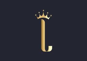 Letter L Crown Logo Design Vector Template