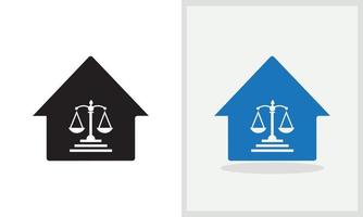diseño del logotipo de la casa de leyes. logo de casa con vector de concepto de ley. diseño de logotipo de ley y hogar