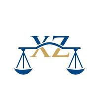 Law Firm Letter XZ Logo Design. Law Attorney Sign vector