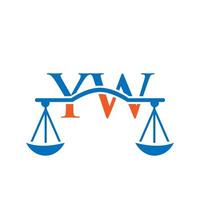 diseño del logotipo de la letra yw del bufete de abogados. signo de abogado de ley vector