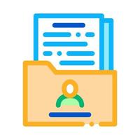 people info sheet folder icon vector outline illustration