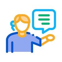 help desk representative icon vector outline illustration