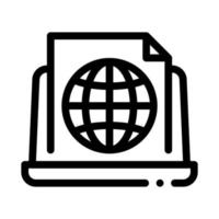 global search engine optimization document icon vector outline illustration