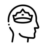 Crown Man Head Icon Vector Outline Illustration