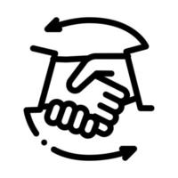 ilustración de contorno de vector de icono de apretón de manos