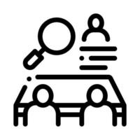 handshake on work contract icon vector outline illustration