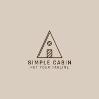 Simple triangular cabin logo with one door and window. vector