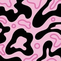 Black and pink colored vector swirling random decorative pattern shape illustration isolated on square template. Simple flat full colored wallpaper for paper print, textile print social media post.