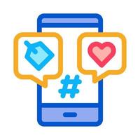 Phone Heart Label Icon Vector Outline Illustration