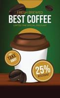Takeaway Coffee advert banner vector vertical template