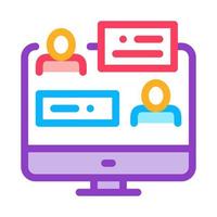 Online Discussion Icon Vector Outline Illustration