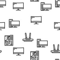 Computer Accessories And Parts Vector Seamless Pattern