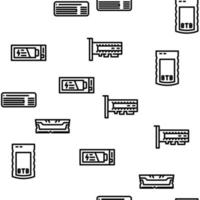 accesorios de computadora y partes vector patrón sin costuras