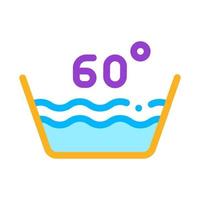 Laundry Sixty Degrees Celsius Vector Line Icon