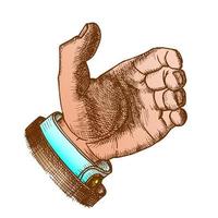 vector de color de dedo de palma de gesto de mano masculina