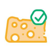 ilustración de contorno de vector de icono de pieza de queso