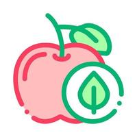 Apple Fruit Leaf Icon Vector Outline Illustration