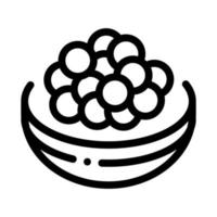 caviar en la bandeja icono vector ilustración de contorno