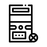 Broken Computer Icon Vector Outline Illustration