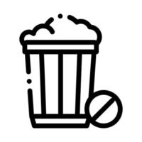 ilustración de contorno de vector de icono de cesta de basura