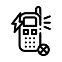 Broken Phone Icon Vector Outline Illustration