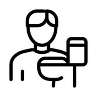 Man And Toilet Icon Vector Outline Illustration