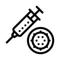 Syringe And Virus Icon Vector Outline Illustration